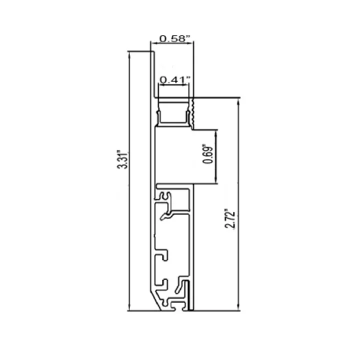 Recessed Baseboard Aluminum Channel