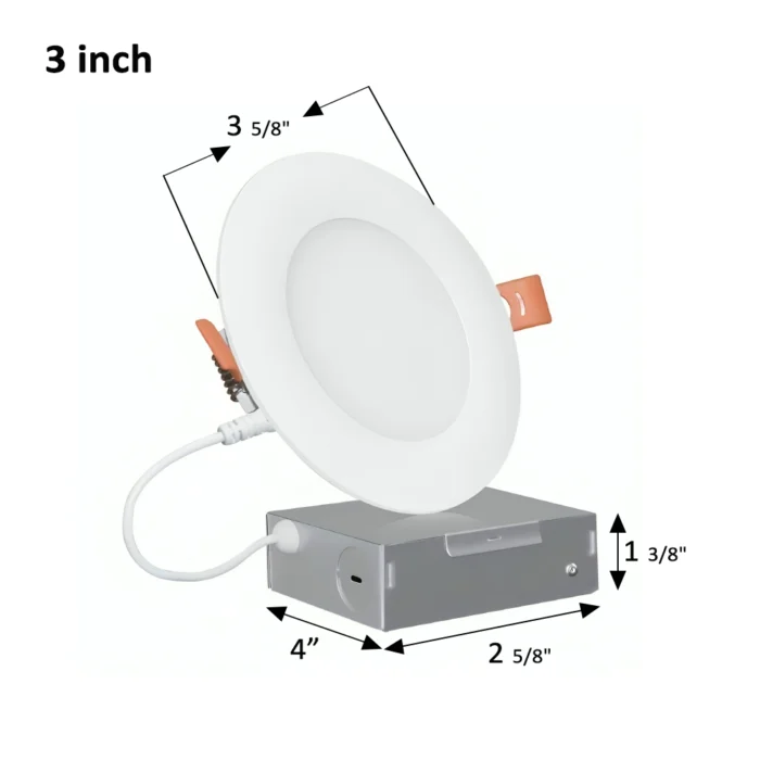 Slim Round Recessed Ceiling Light with Junction Box