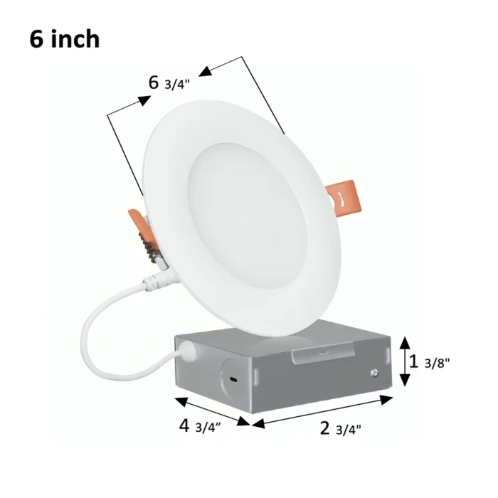 Slim Round Recessed Ceiling Light with Junction Box