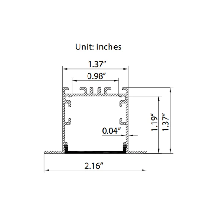 Double Wide Deep Recessed Aluminum Channel