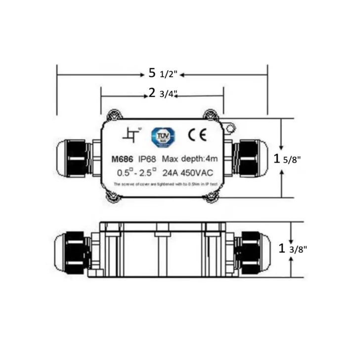 Waterproof 2 Way Junction Box